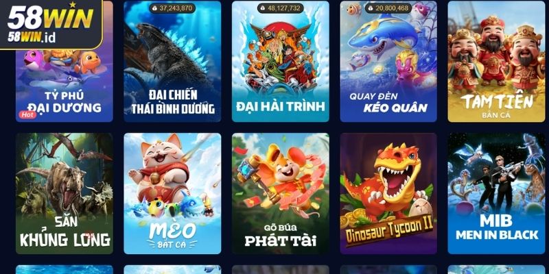 Bắn cá JILI 58WIN Khám Phá Thế Giới Đại Dương Và Thắng Lớn 2 Thiết kế đồ hạo 3D cho trải nghiệm chân thực